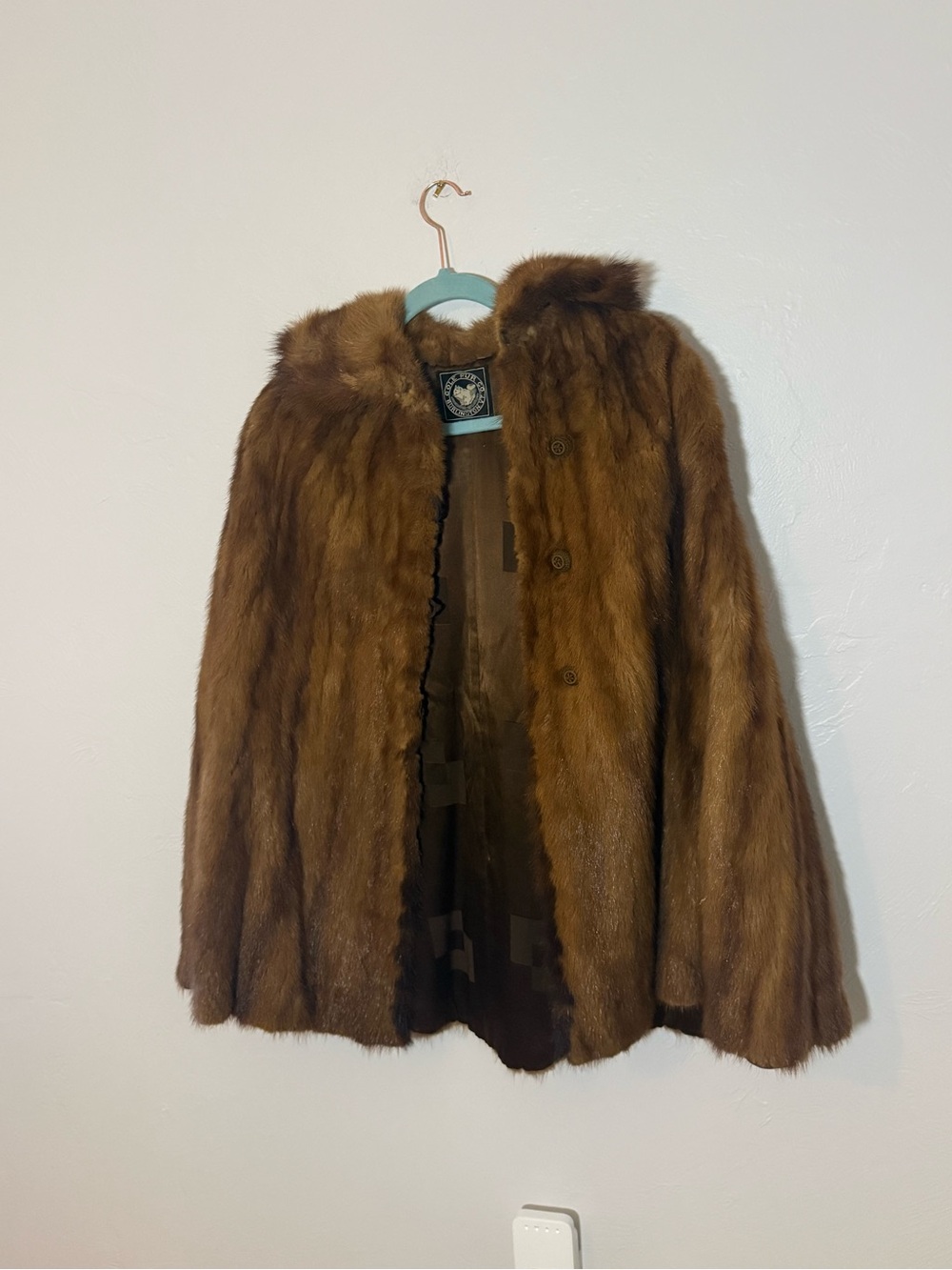 COLE FUR CO. Circa 1950 Marmot Fur Cape Coat